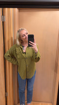 *Olive Oversized Ribbed Shacket*