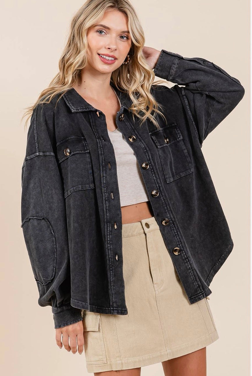 Mineral Washed Black Shacket