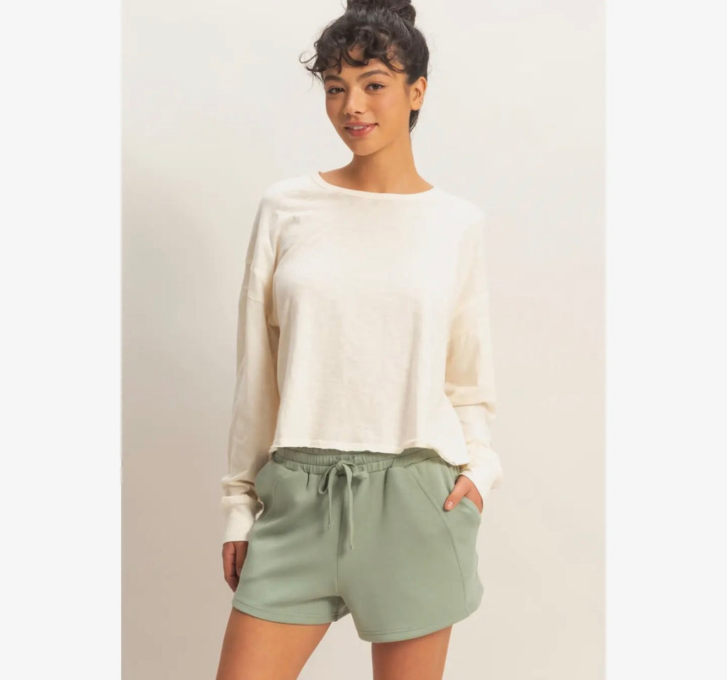 White Cross Open Back Long Sleeve