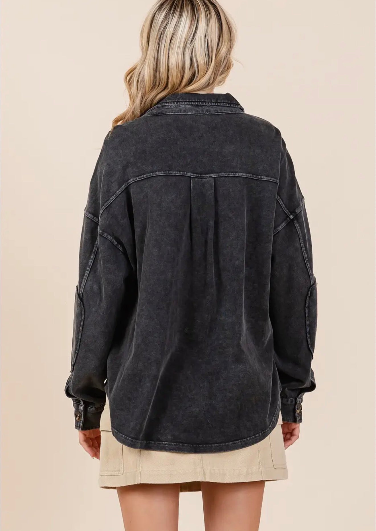 Mineral Washed Black Shacket