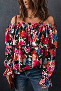 *Floral Print Off Shoulder Blouse*