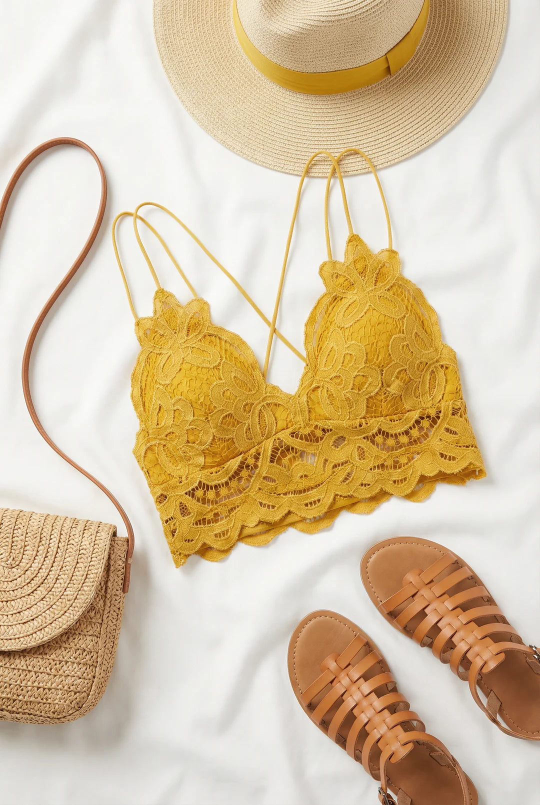 Mustard Yellow Lace Bralette
